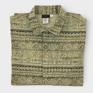 Vintage Gramicci Shirt Mens Size L Short Sleeve Tiki Tribal Hike‎ Camp USA Y2K